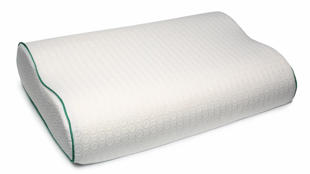 Almohada viscoelástica con forma ergonómica que mantiene el soporte del cuello durante el descanso