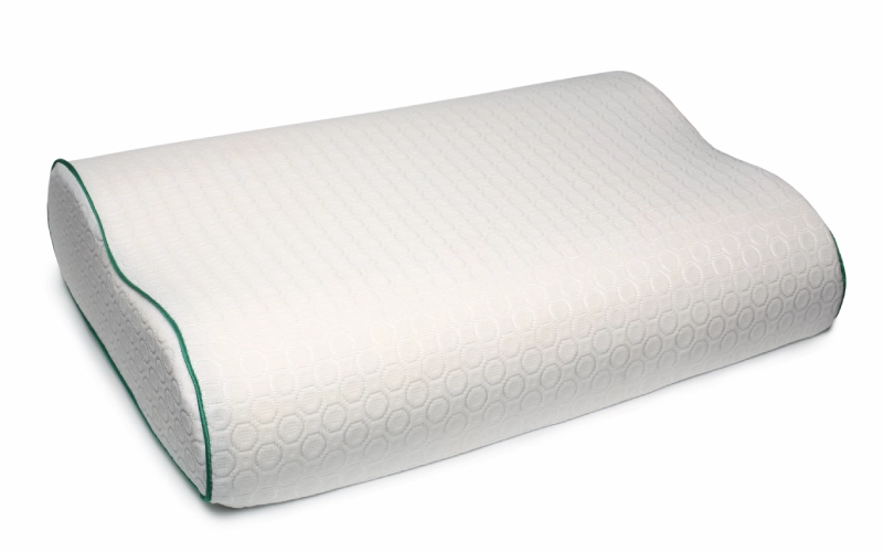Almohada viscoelástica con forma ergonómica que mantiene el soporte del cuello durante el descanso
