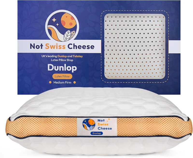 Almohada Not Swiss Cheese Dunlop de látex natural firme con núcleo denso