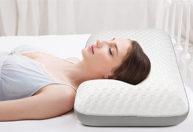 Almohada Fityou viscoelástica ergonómica con doble cara refrescante y forma cervical para dormir boca arriba con calor nocturno y tensión cervical leve