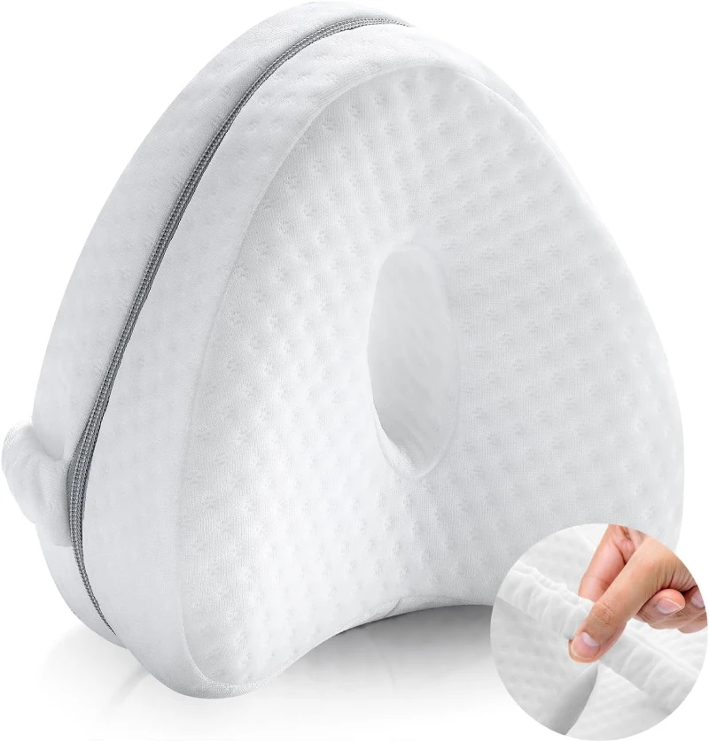 Almohada ortopédica LAPONO de espuma viscoelástica de alta densidad que no se aplana para dormir de lado