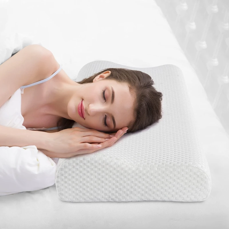 Almohada cervical Findigit de viscoelástica de gel con doble onda y dos alturas