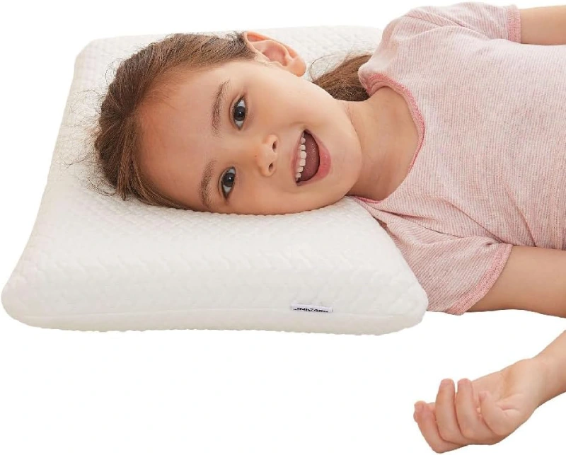 Almohada infantil SIKAINI de espuma viscoelástica baja de unos 5 cm, hipoalergénica, para niños de 3 a 8 años
